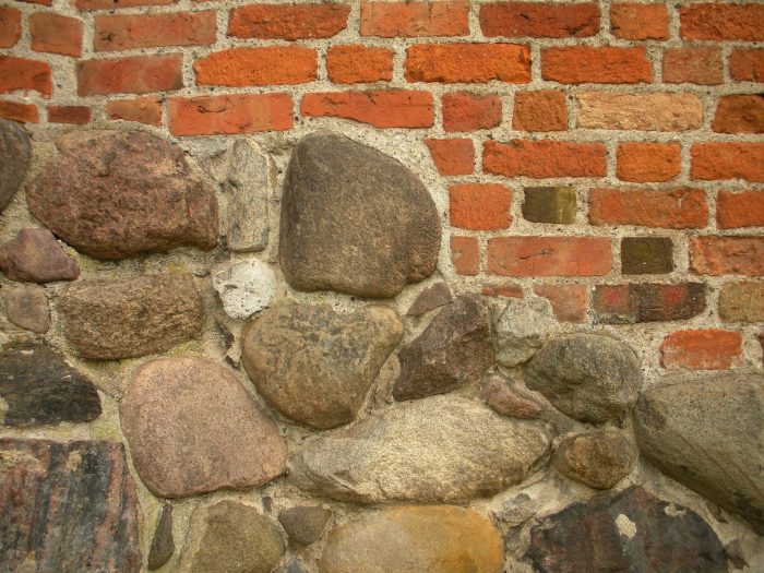 A brick wall foundation