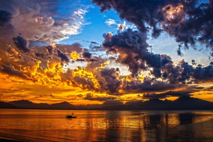 Beautiful sunset over a lake
